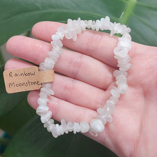 Rainbow Moonstone Chip Bracelet