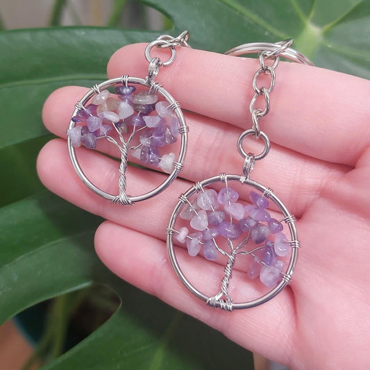 Amethyst Tree of Life Keyring