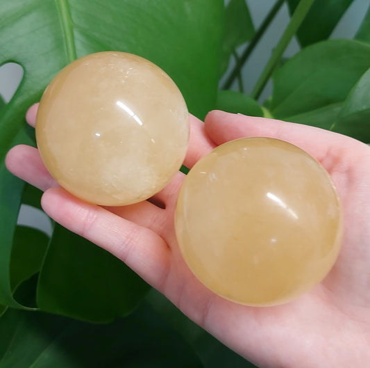 Optical Honey Calcite Sphere