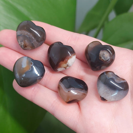 Mini Agate Heart - Dark