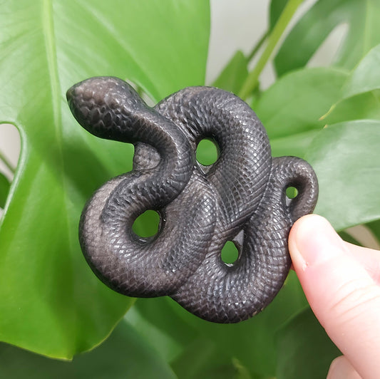 Silver Obsidian Snake