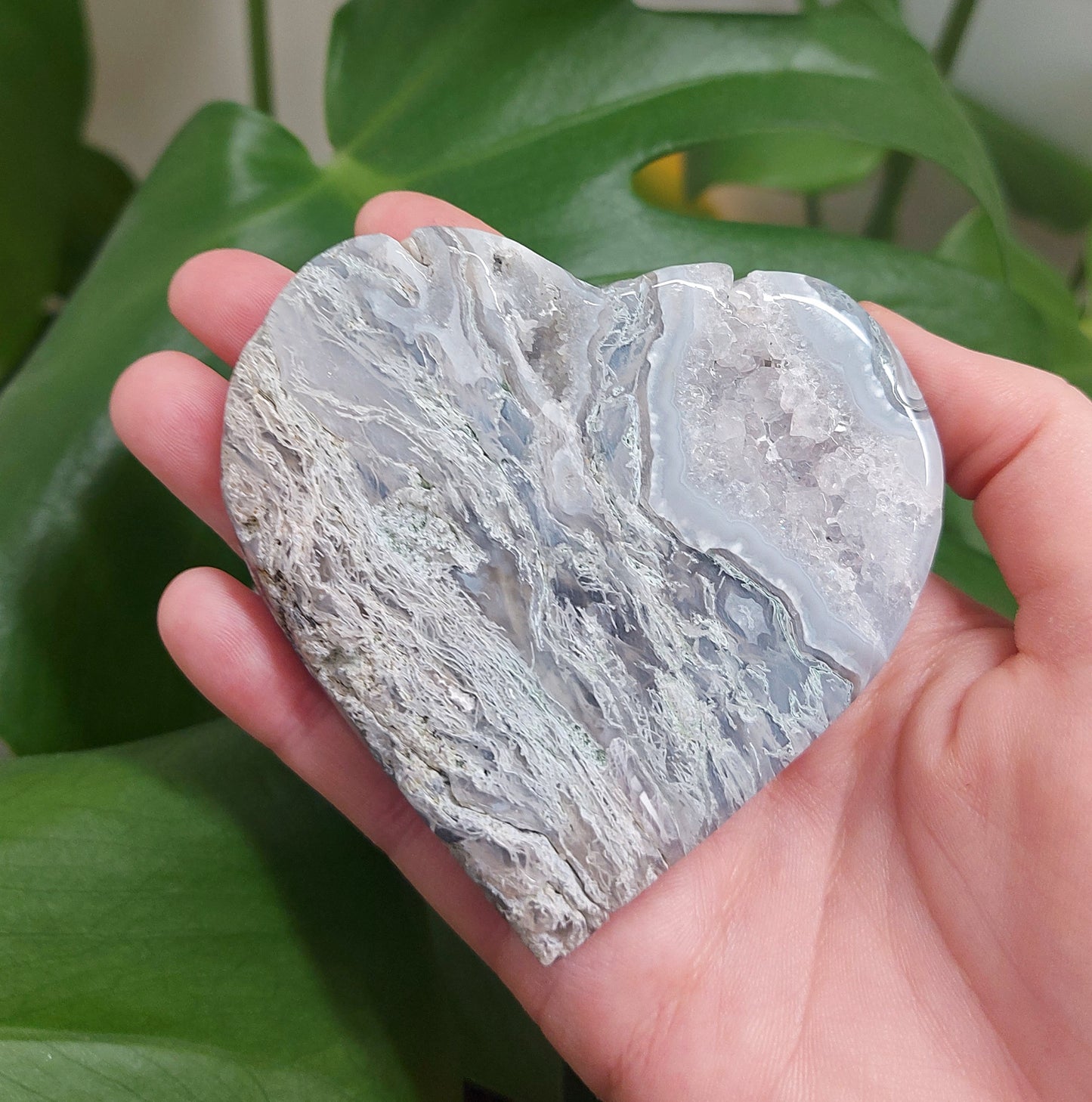 Moss Agate Heart