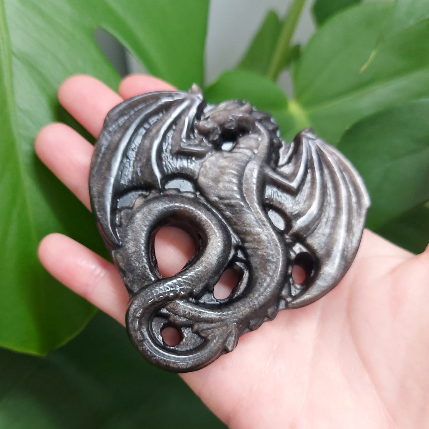 Silver Obsidian Dragon