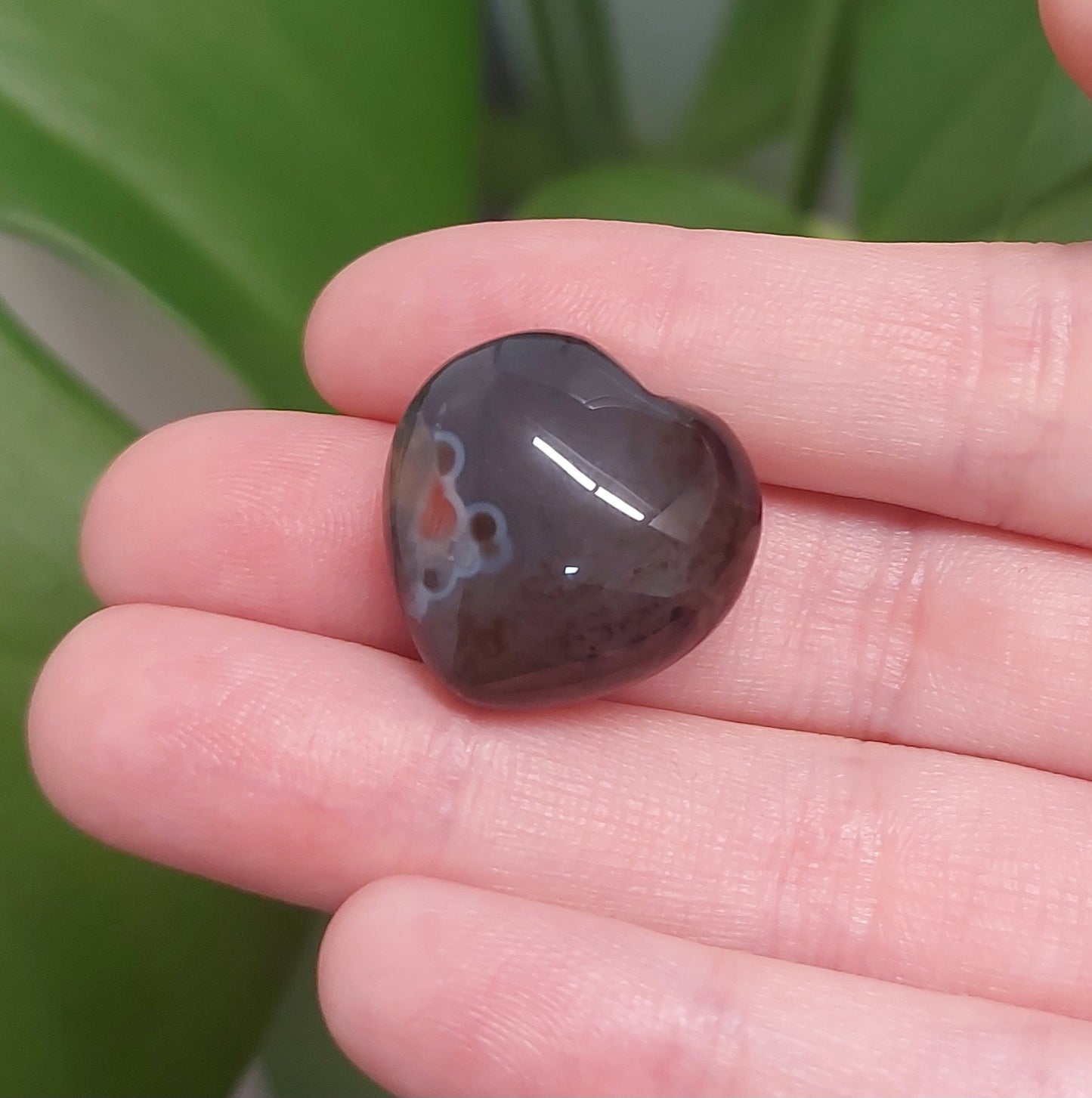 Mini Agate Heart - Dark
