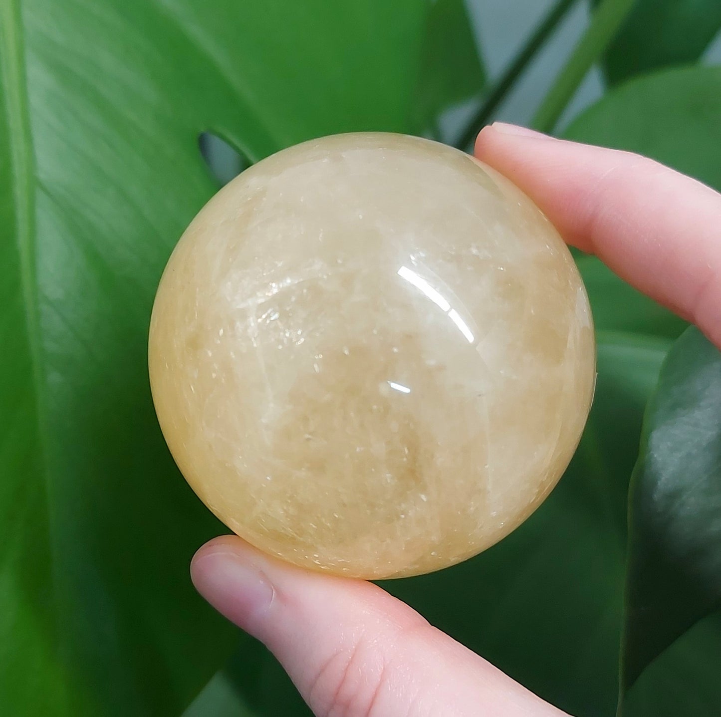 Optical Honey Calcite Sphere
