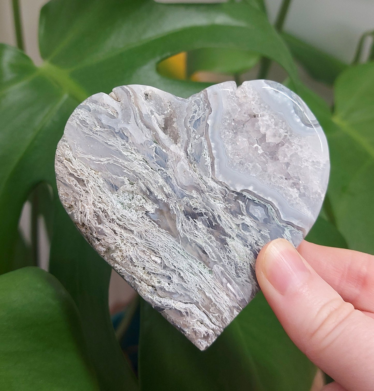Moss Agate Heart