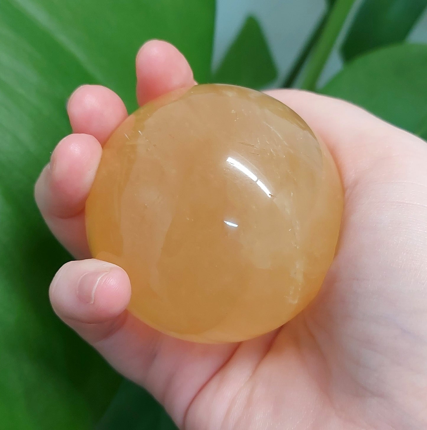 Optical Honey Calcite Sphere
