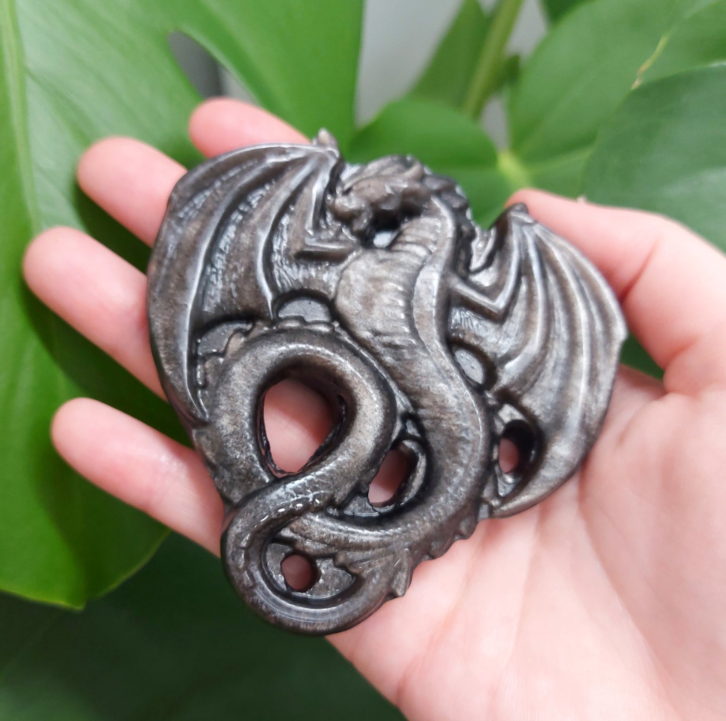 Silver Obsidian Dragon