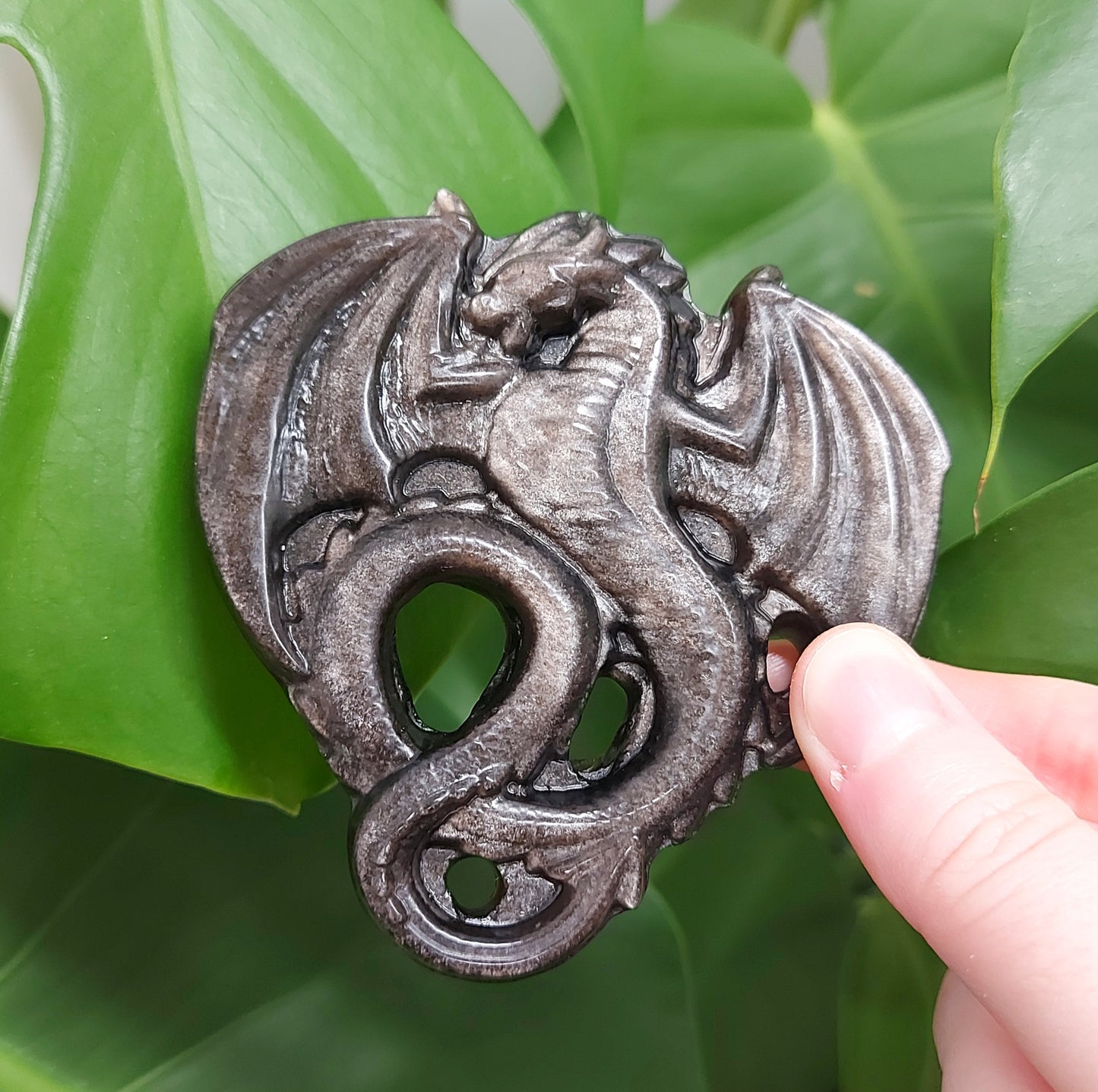 Silver Obsidian Dragon