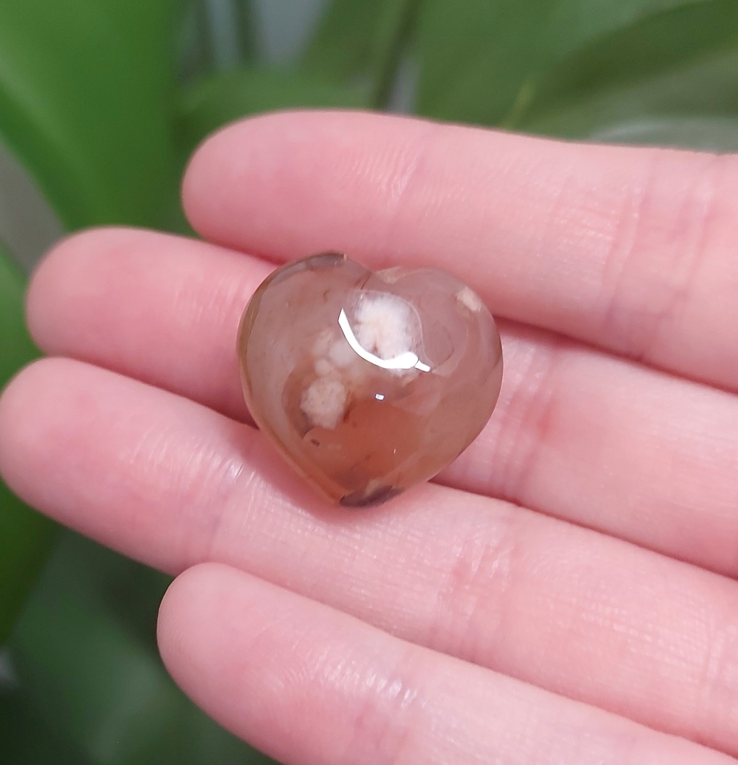 Mini Agate Heart - Light