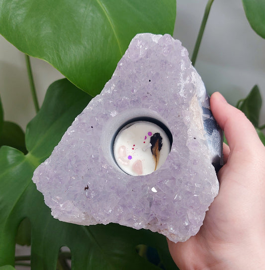 Amethyst Cluster Tealight Holder