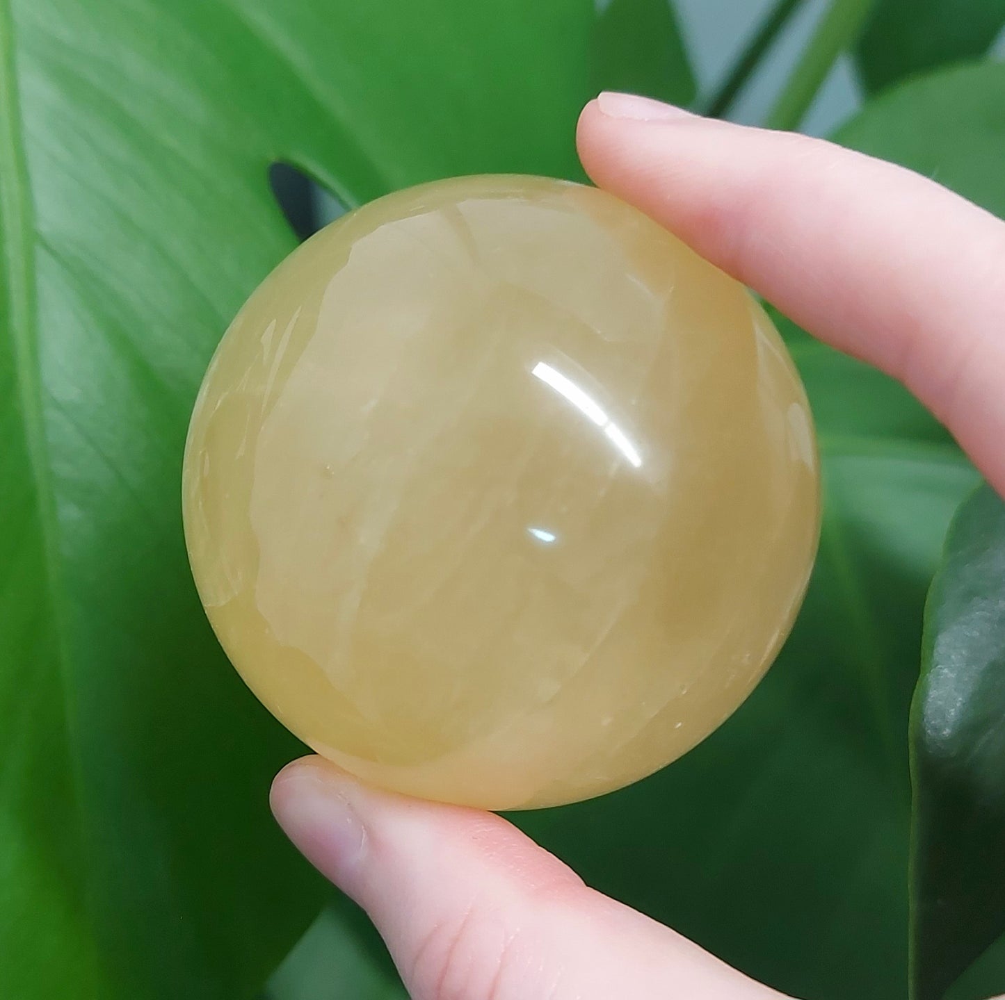 Optical Honey Calcite Sphere