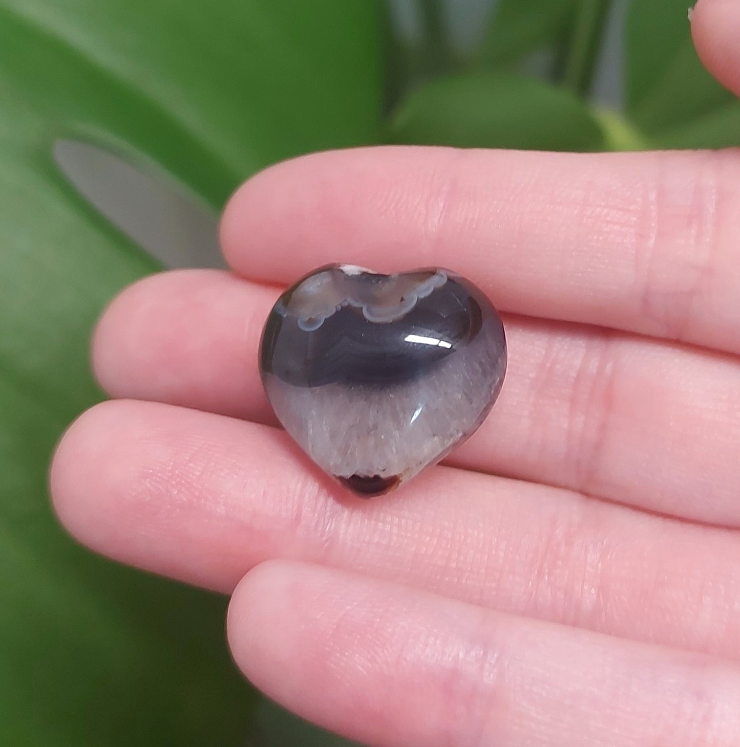 Mini Agate Heart - Dark