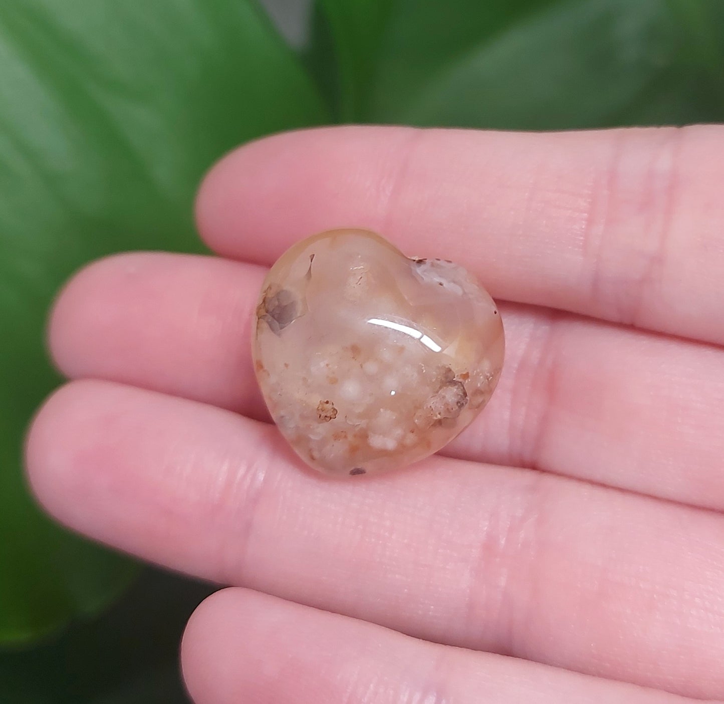 Mini Agate Heart - Light