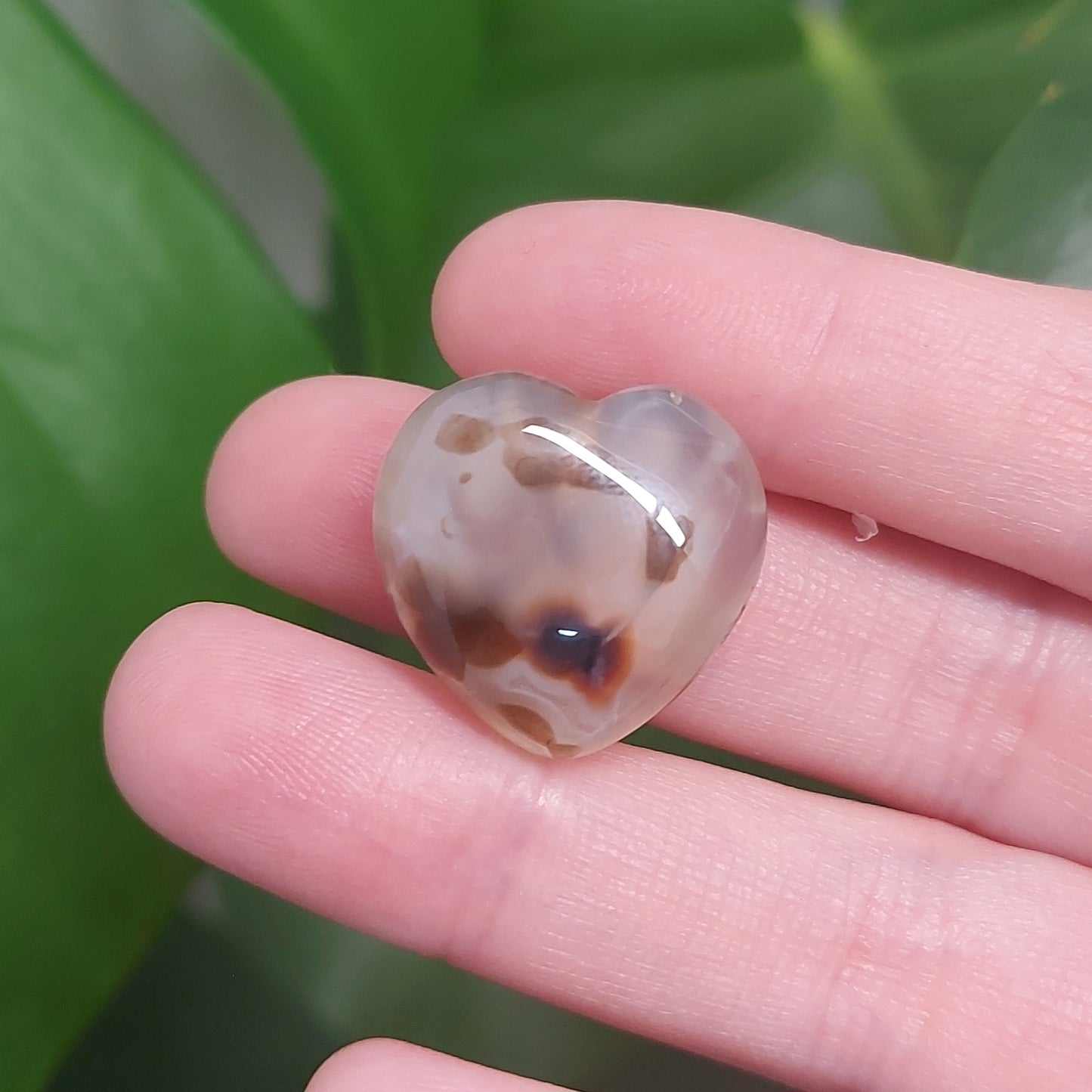 Mini Agate Heart - Light