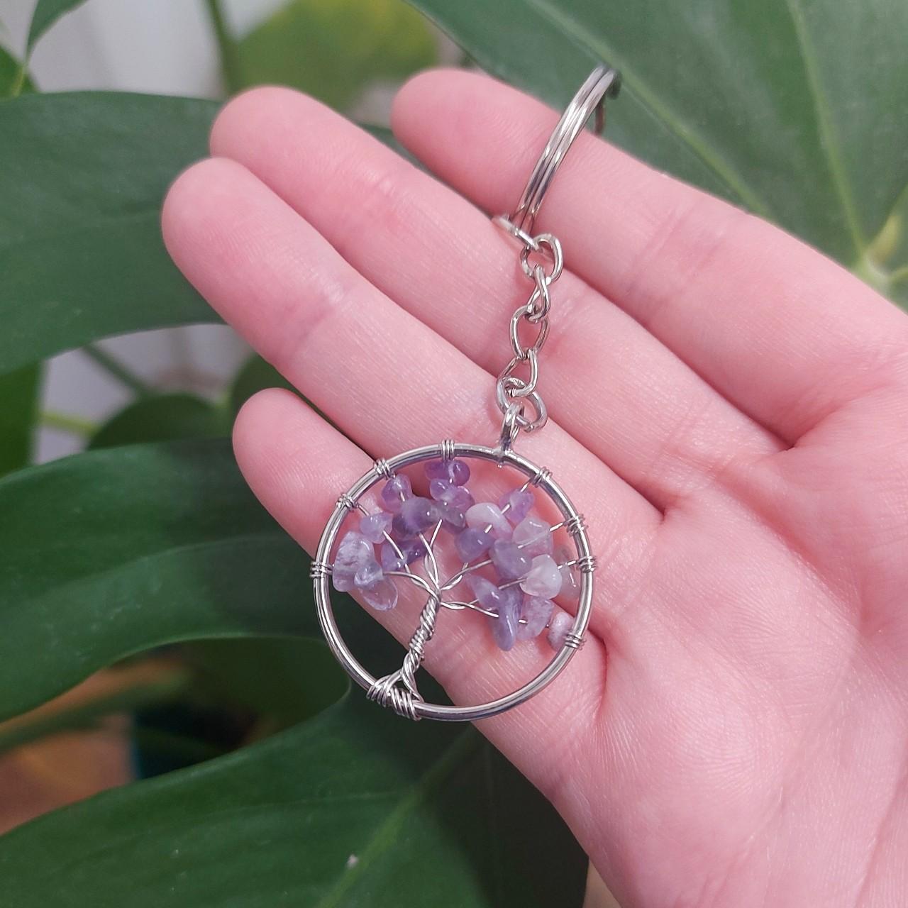 Amethyst Tree of Life Keyring