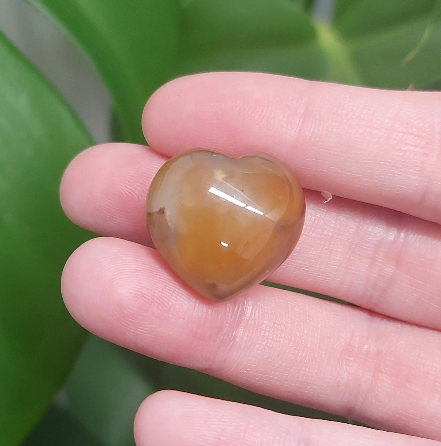 Mini Agate Heart - Light