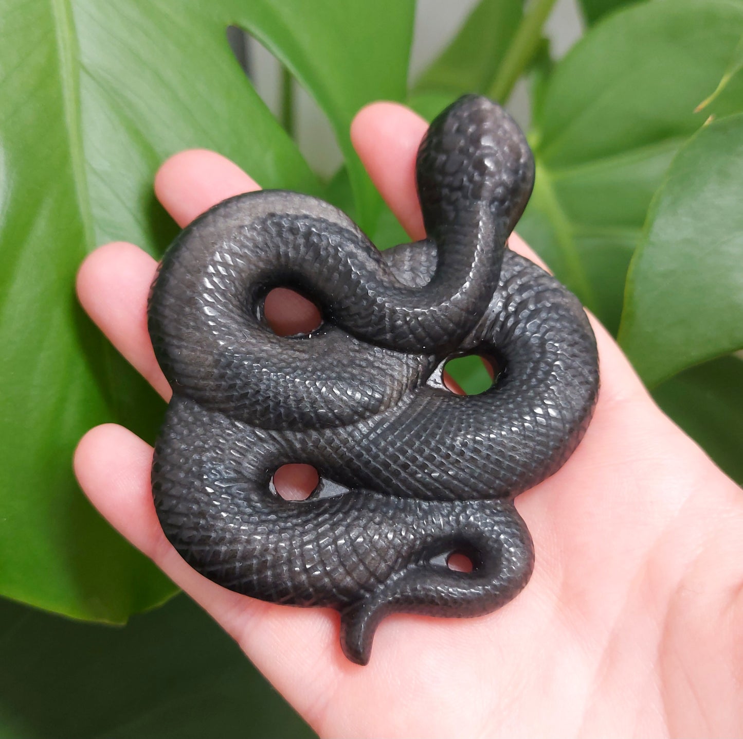 Silver Obsidian Snake