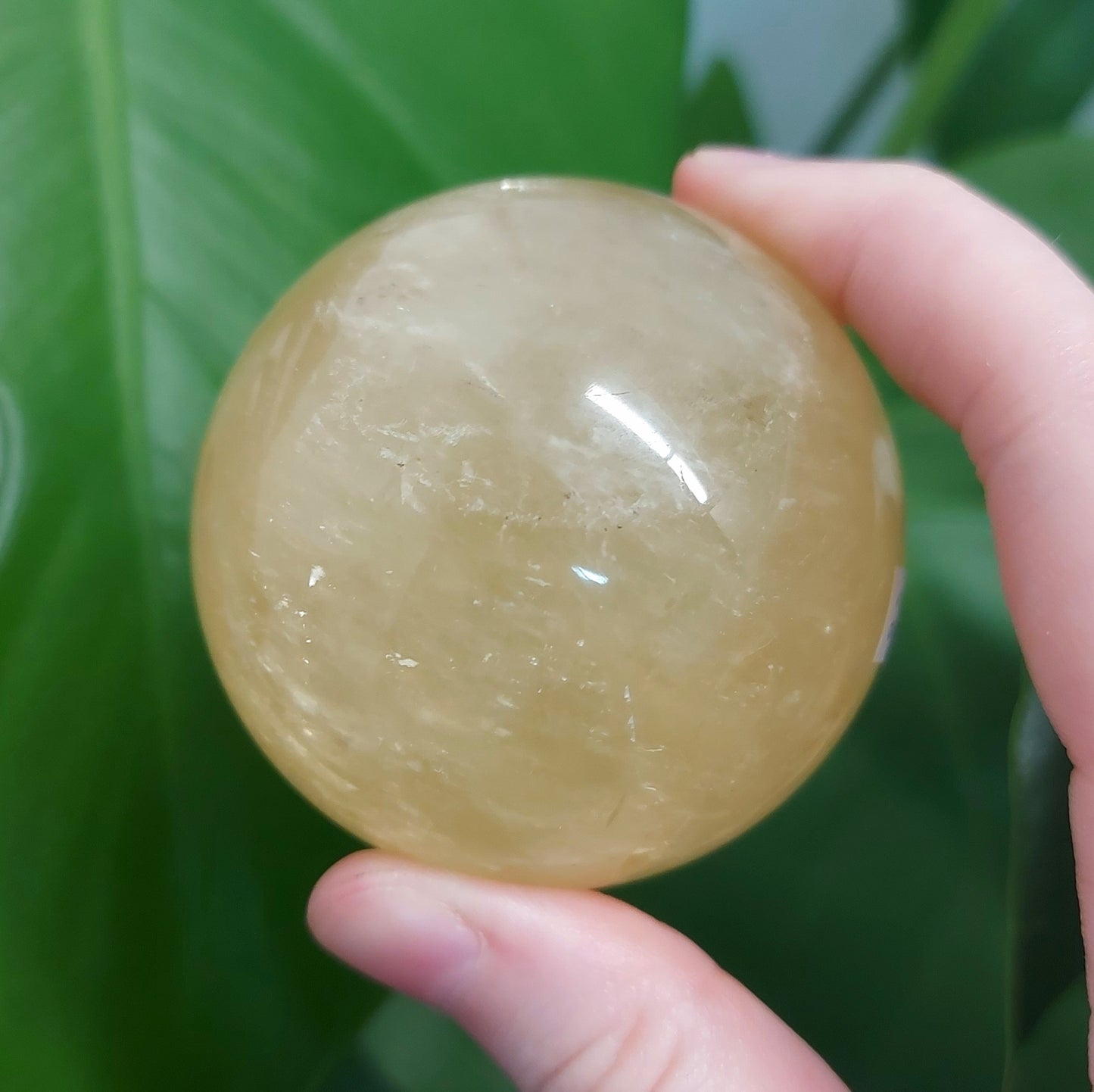 Optical Honey Calcite Sphere