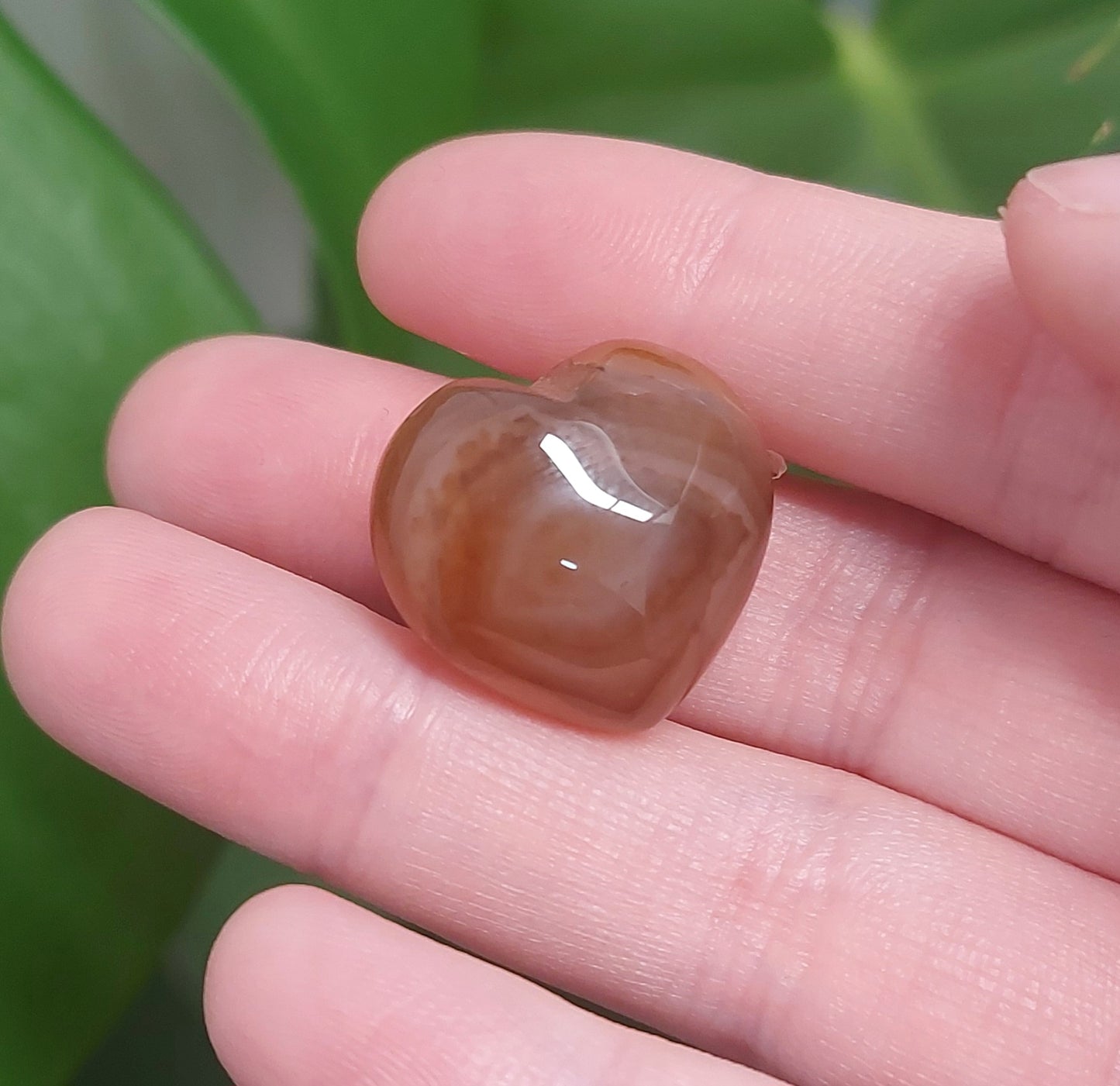 Mini Agate Heart - Light