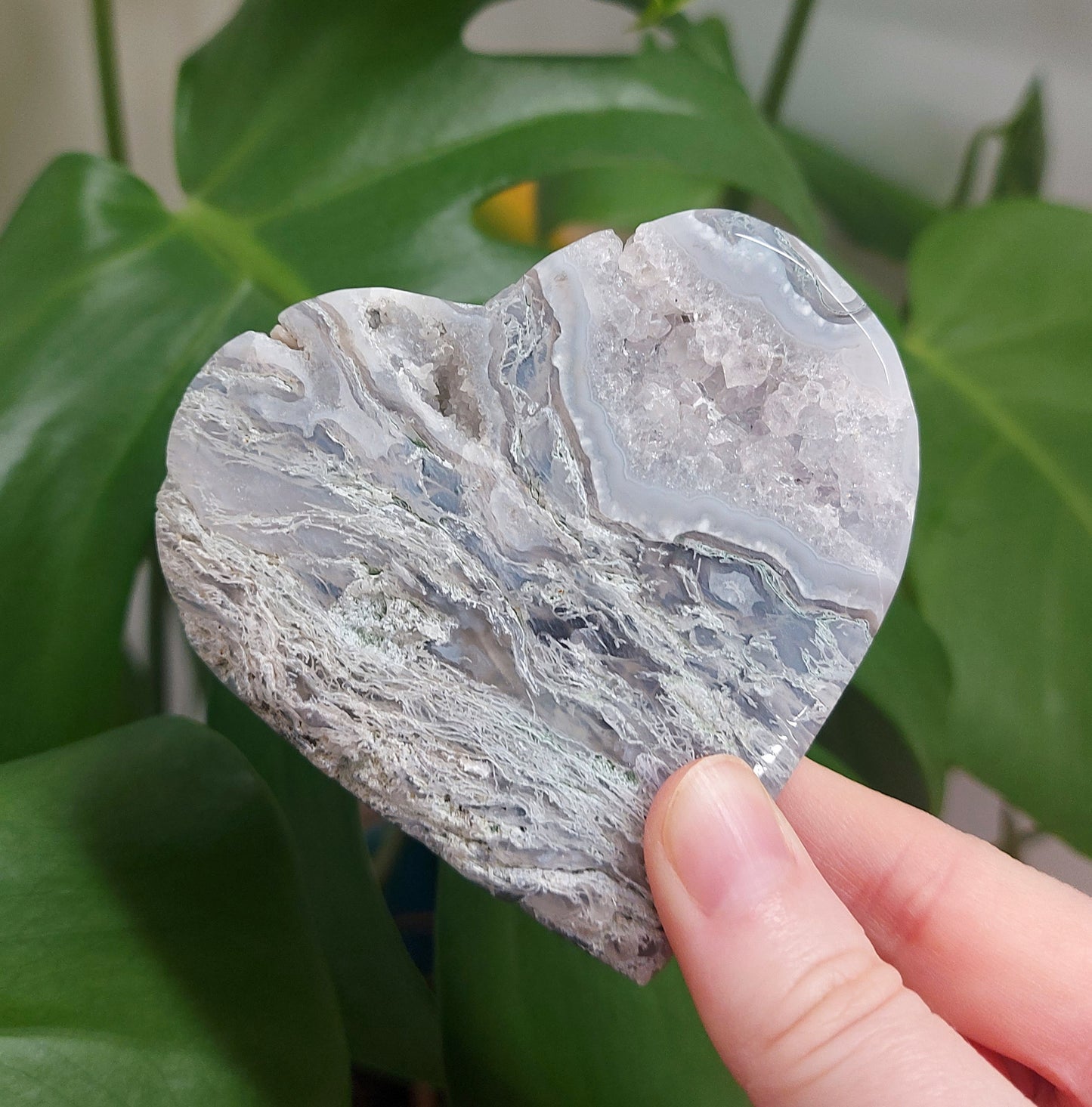 Moss Agate Heart