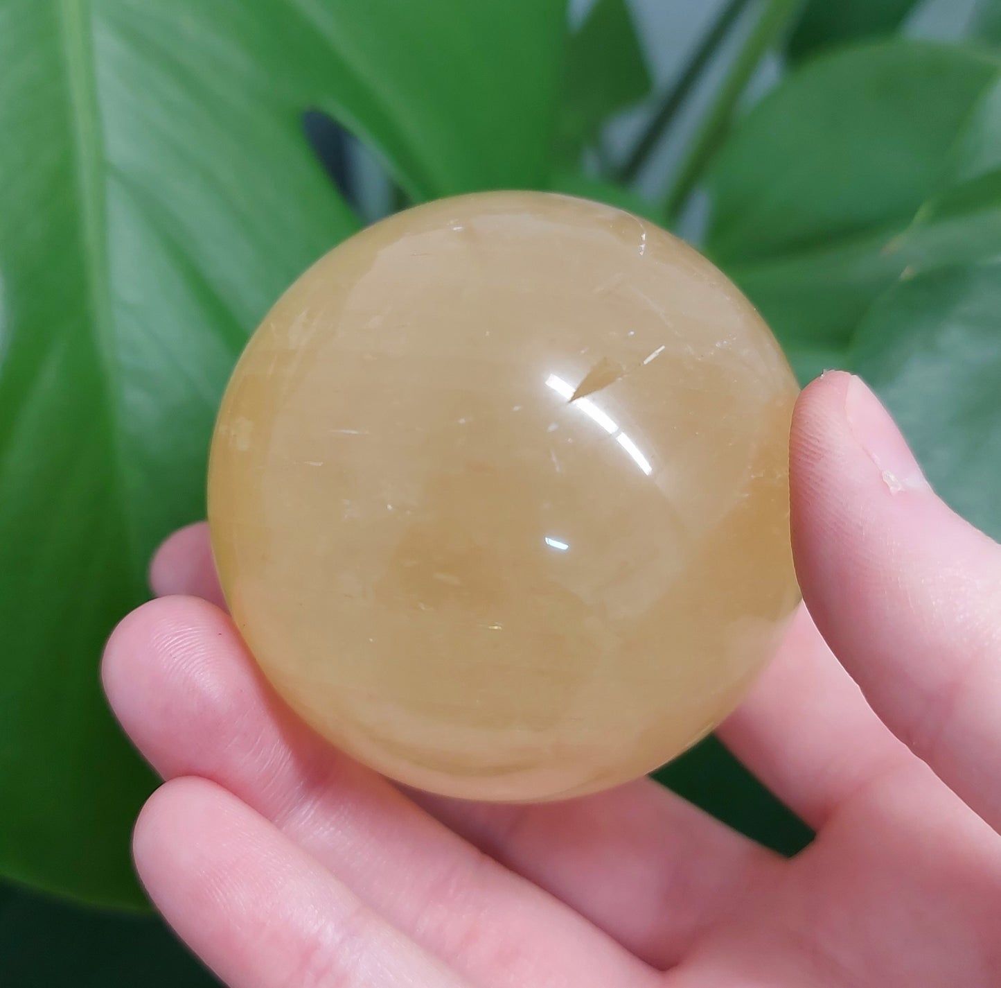 Optical Honey Calcite Sphere