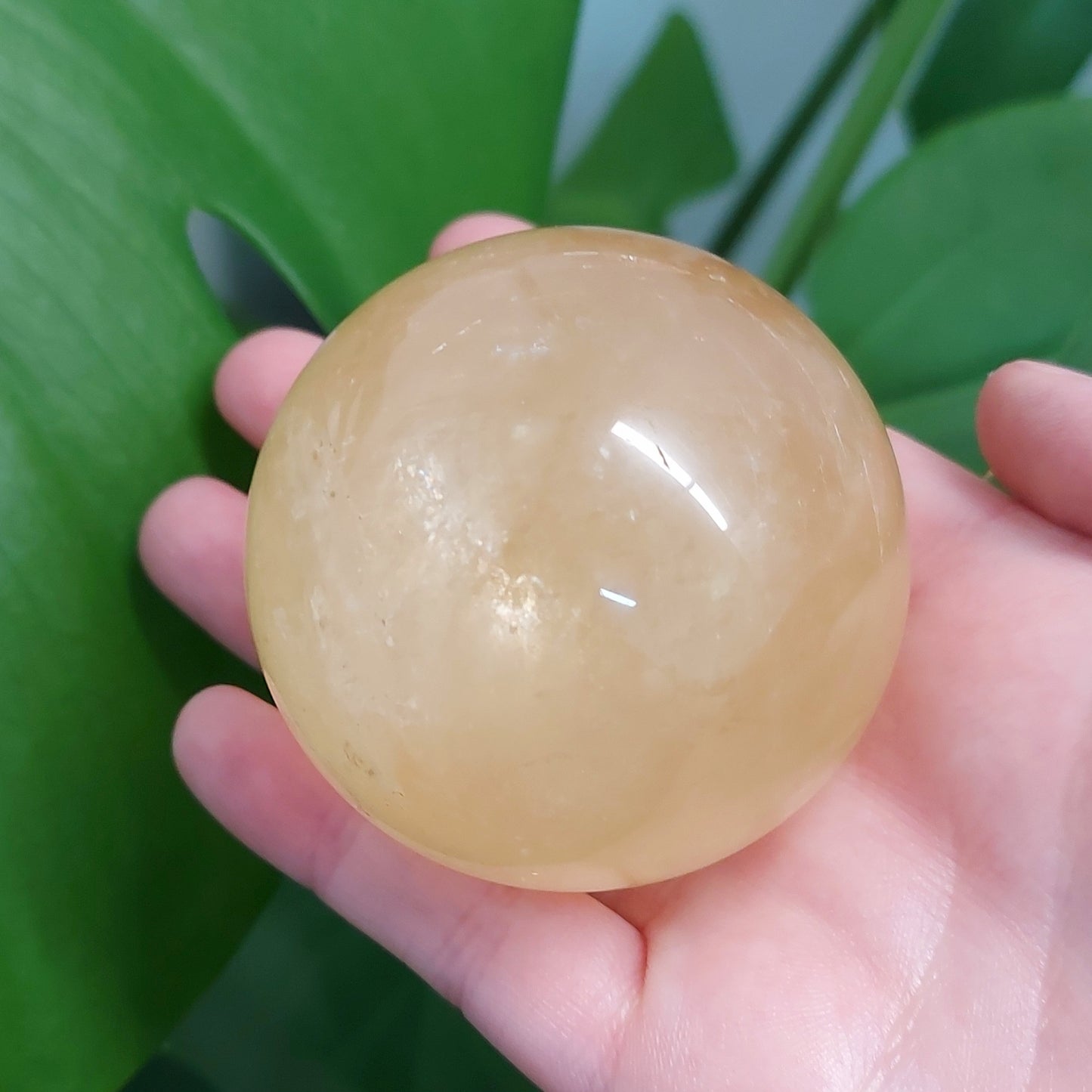 Optical Honey Calcite Sphere
