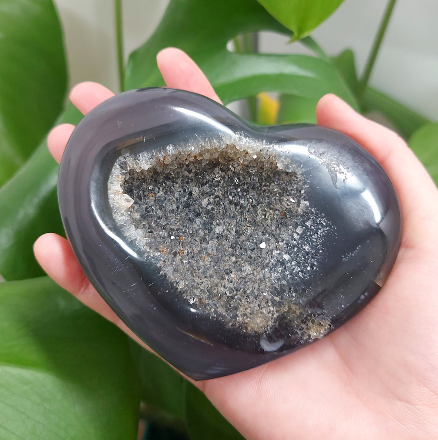 Large Druzy Agate Heart