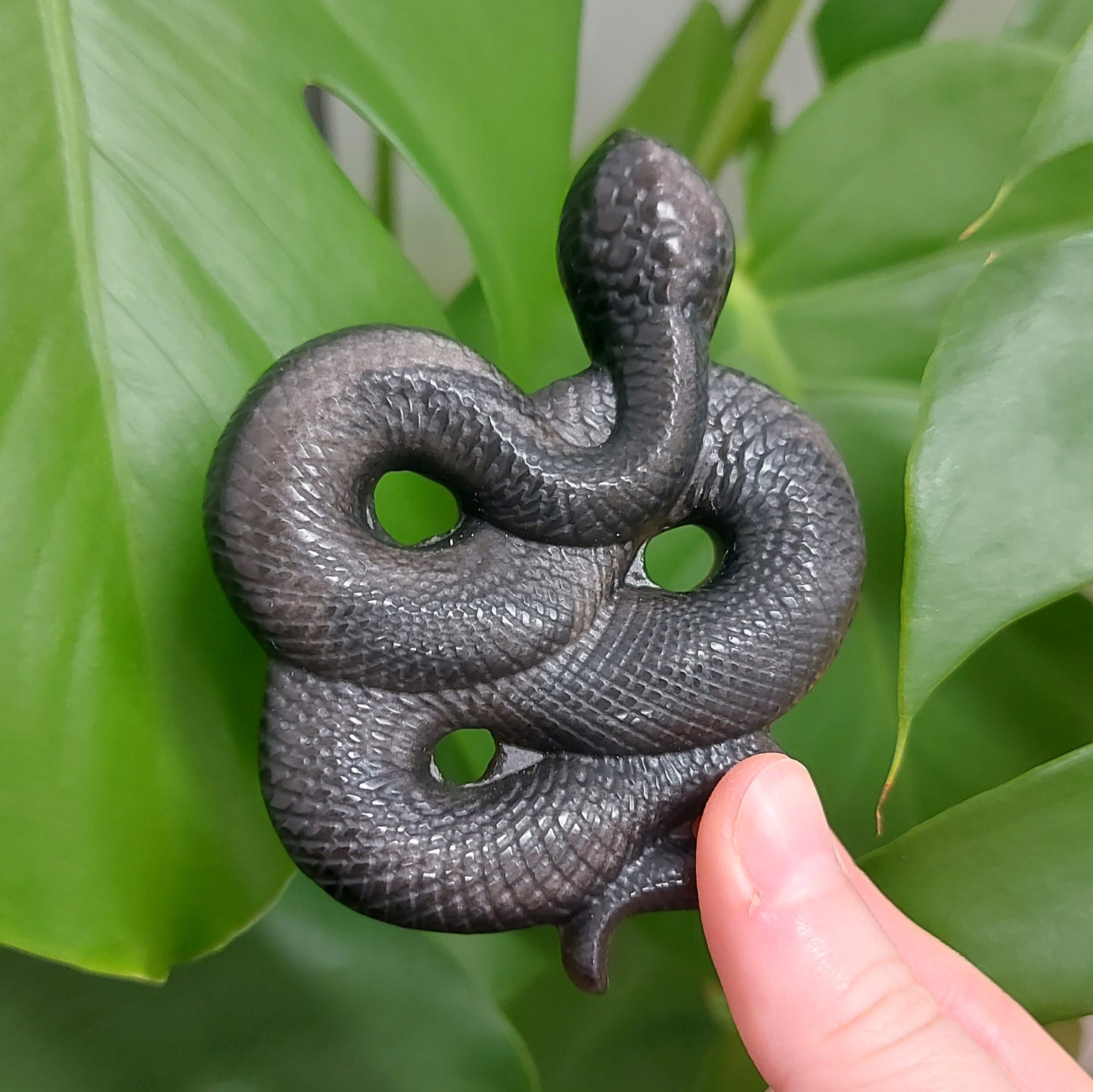 Silver Obsidian Snake