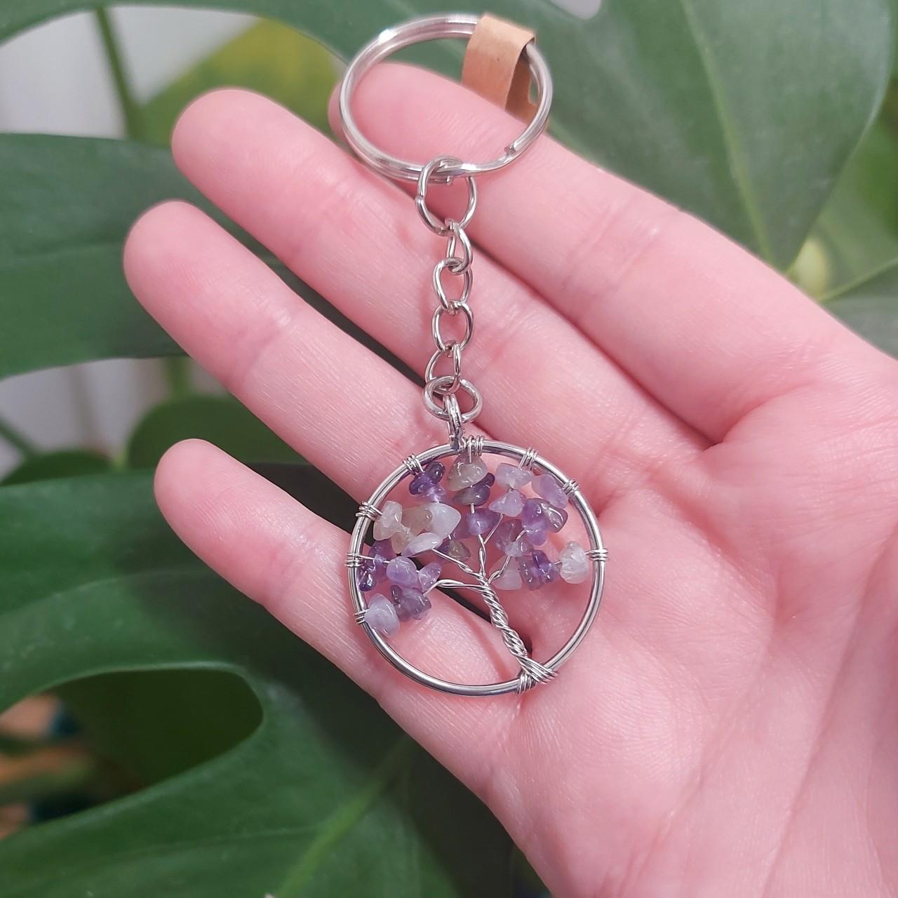 Amethyst Tree of Life Keyring