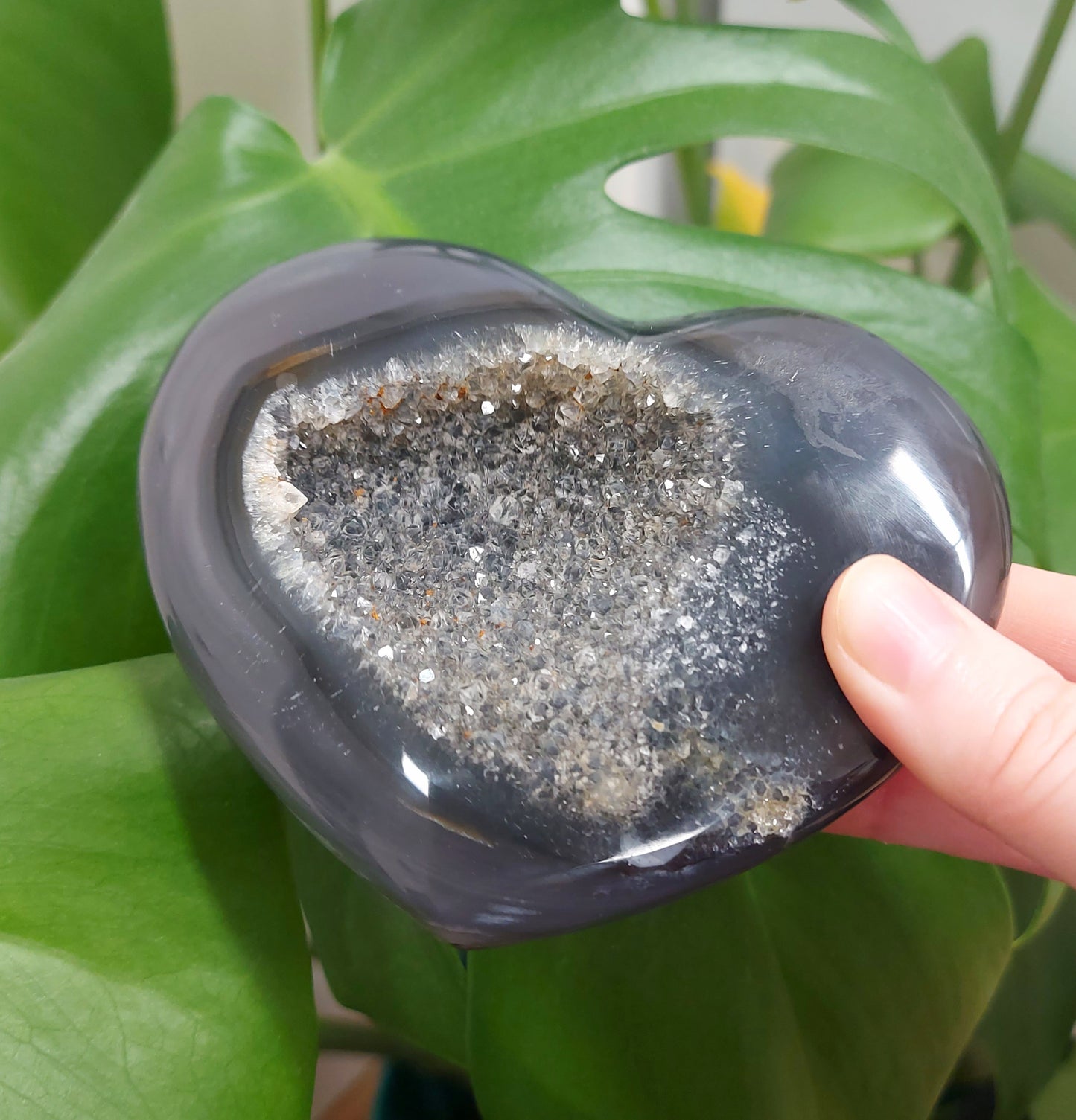Large Druzy Agate Heart