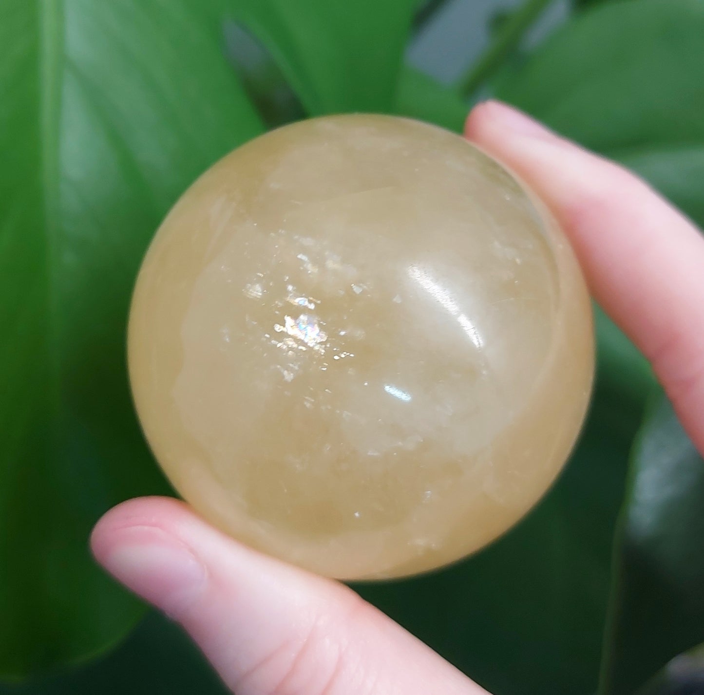 Optical Honey Calcite Sphere