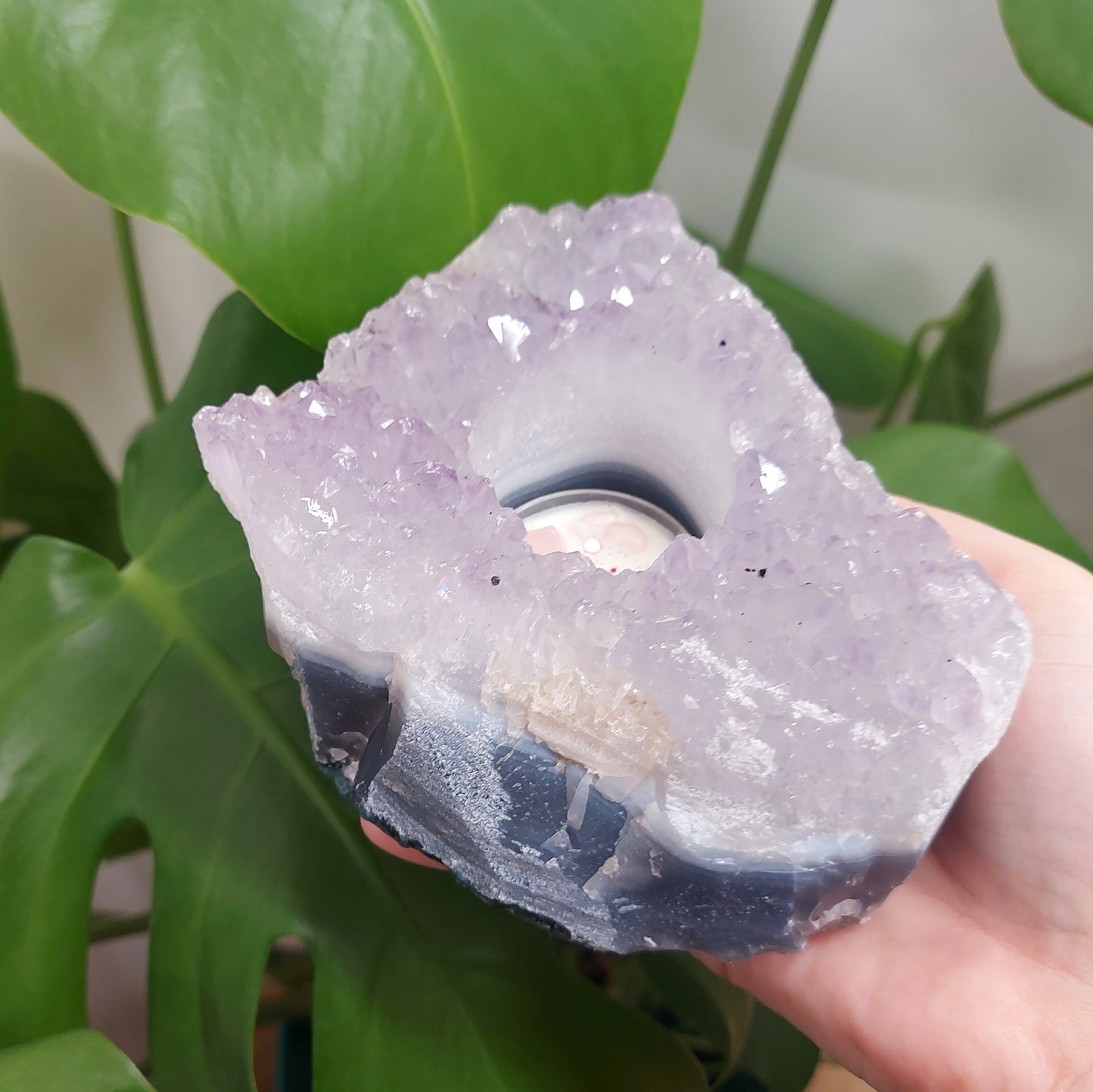 Amethyst Cluster Tealight Holder