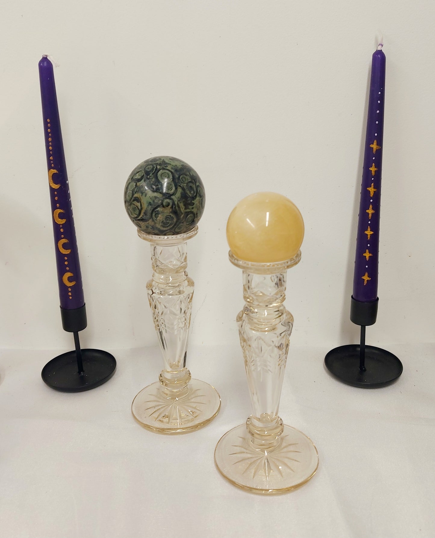Glass Sphere Stand / Candlestick