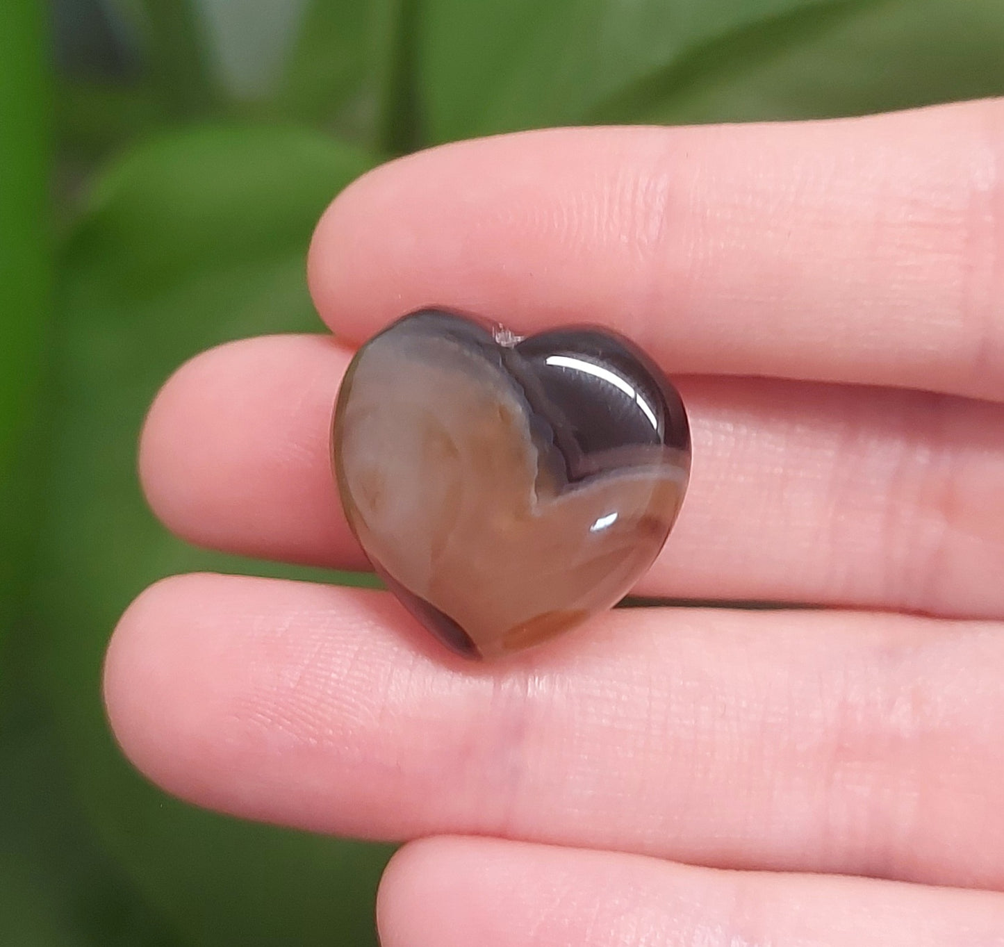 Mini Agate Heart - Dark
