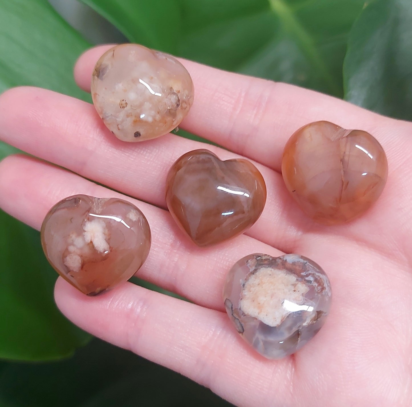 Mini Agate Heart - Light