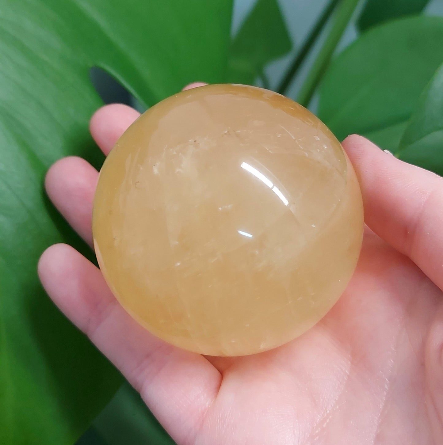 Optical Honey Calcite Sphere