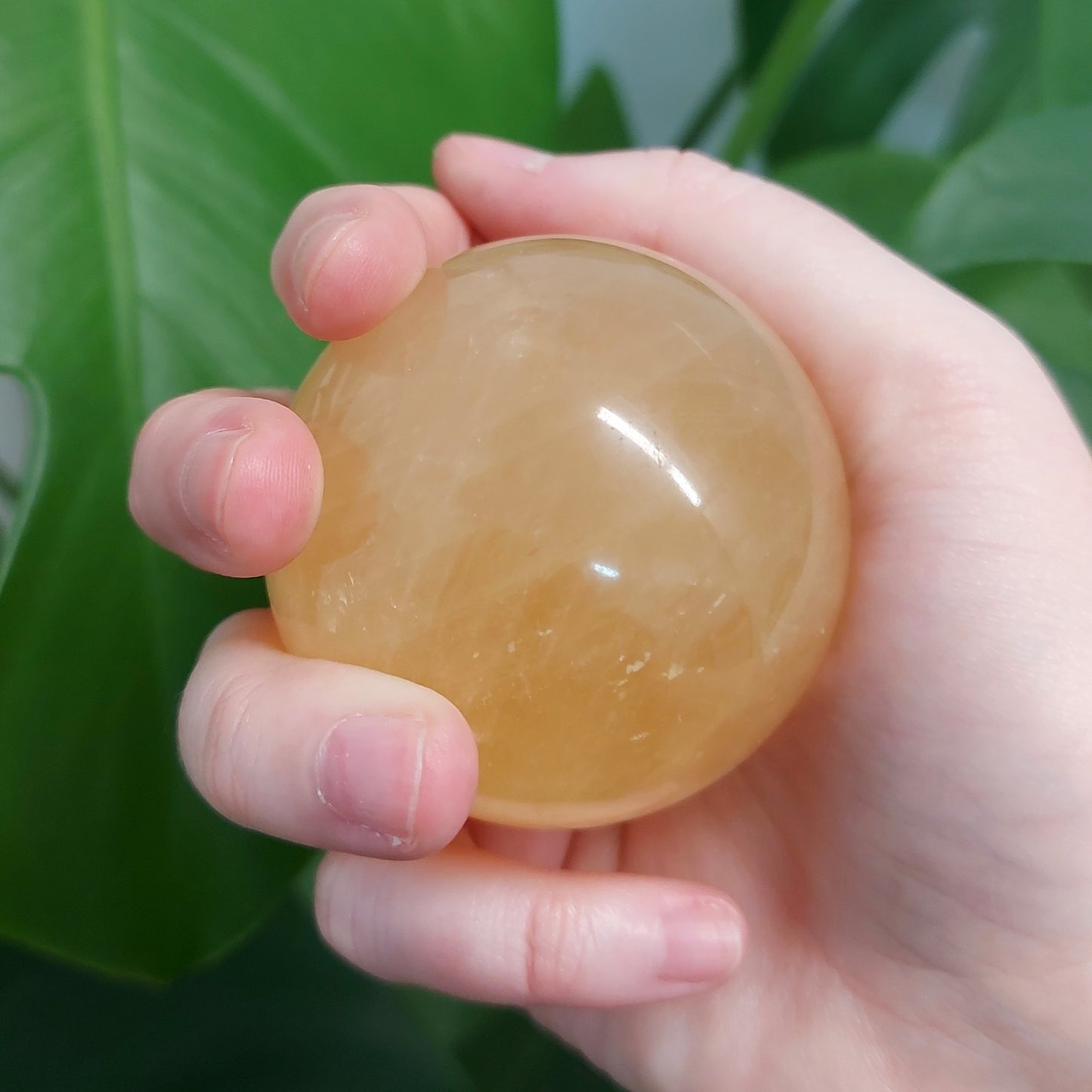 Optical Honey Calcite Sphere