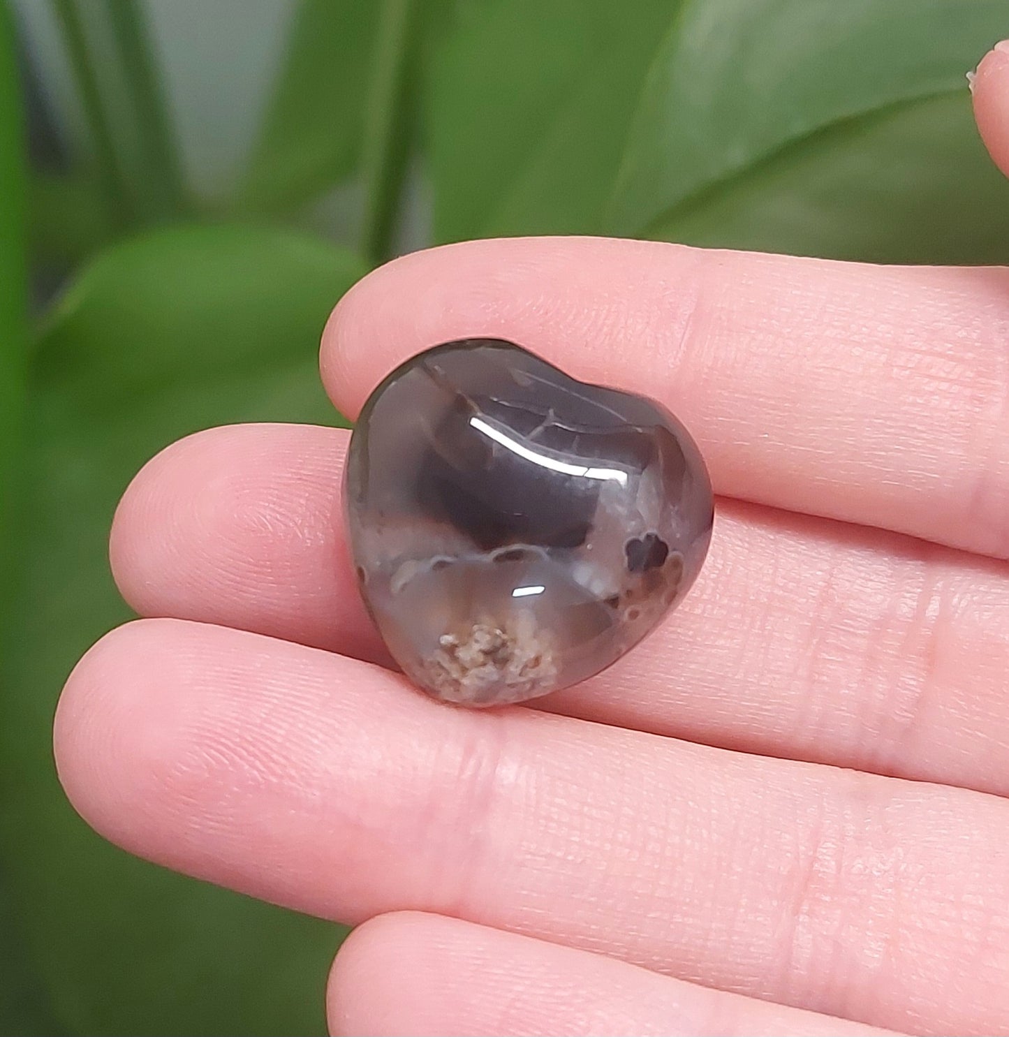 Mini Agate Heart - Dark